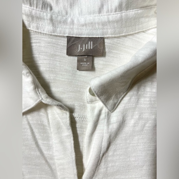 J. JILL White  cotton long sleeve button down‎ shirt size S. - Picture 9 of 13
